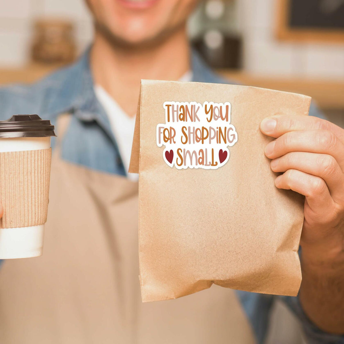 Parzcot Thank You for Shopping Stickers Roll 500pcs Boho Handmade