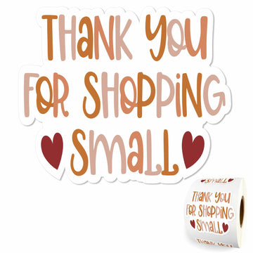 Parzcot Thank You for Shopping Stickers Roll 500pcs Boho Handmade