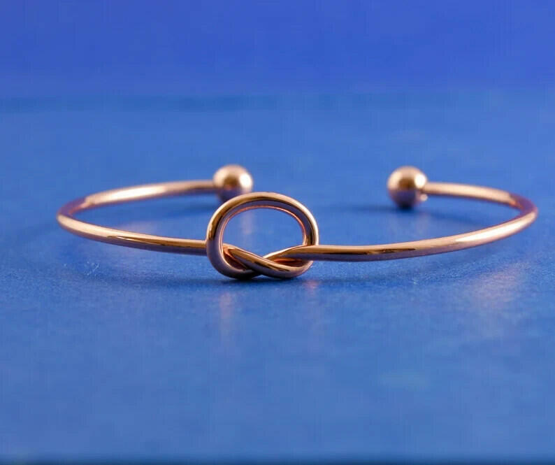 Unbranded Stainless Steel Love Knot Infinity Bracelet Cuff Open Bangle 2pc