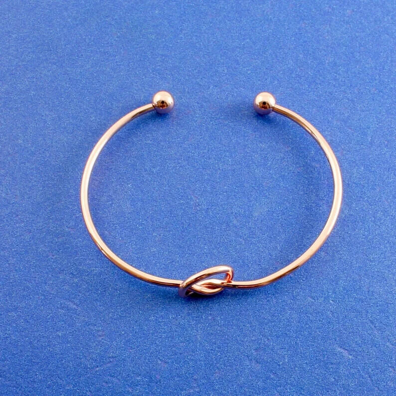 Unbranded Stainless Steel Love Knot Infinity Bracelet Cuff Open Bangle 2pc