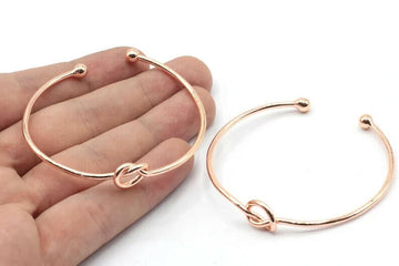 Unbranded Stainless Steel Love Knot Infinity Bracelet Cuff Open Bangle 2pc