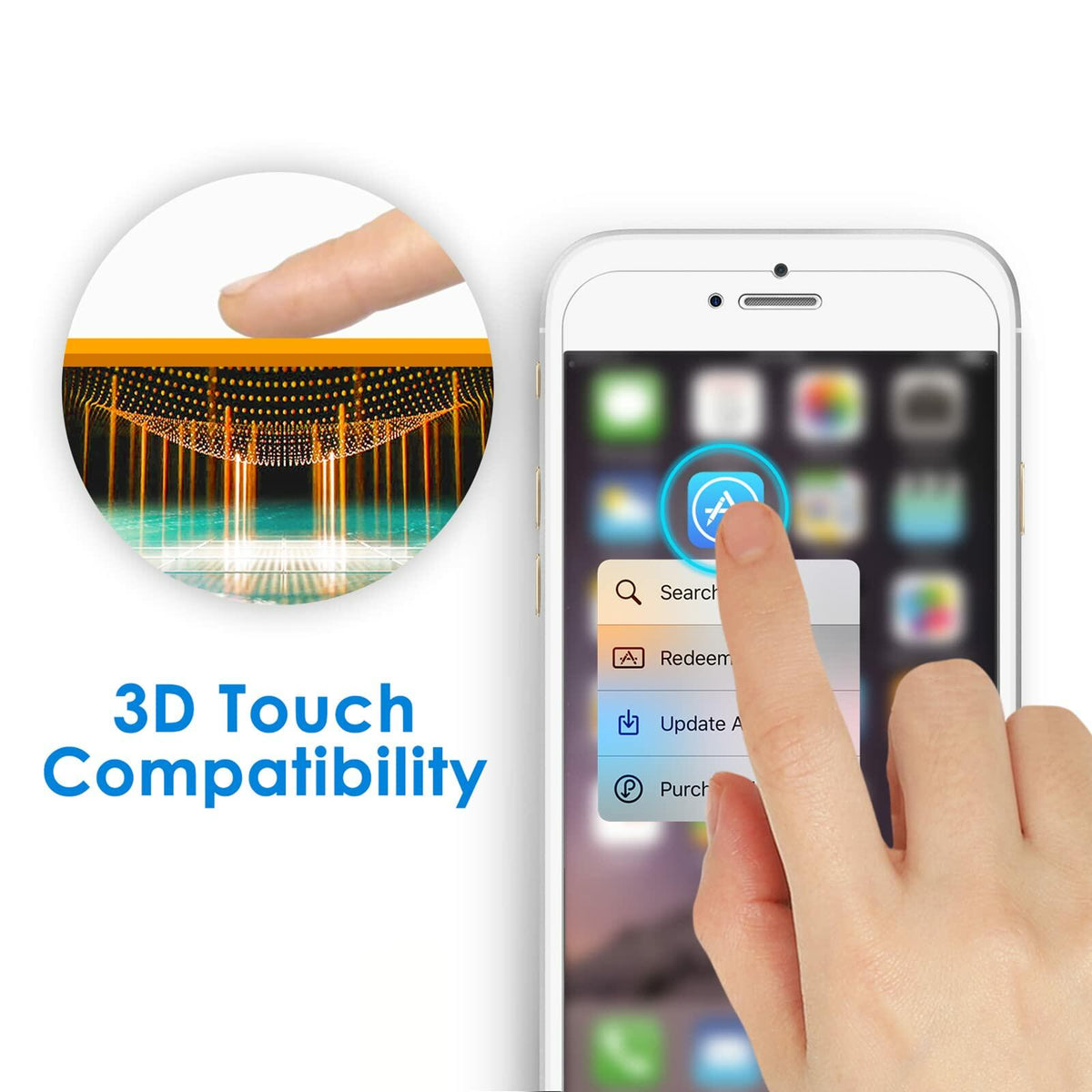 JETech Tempered Glass Screen Protector for iPhone 8 Plus 7 Plus 5.5-Inch 2-Pack