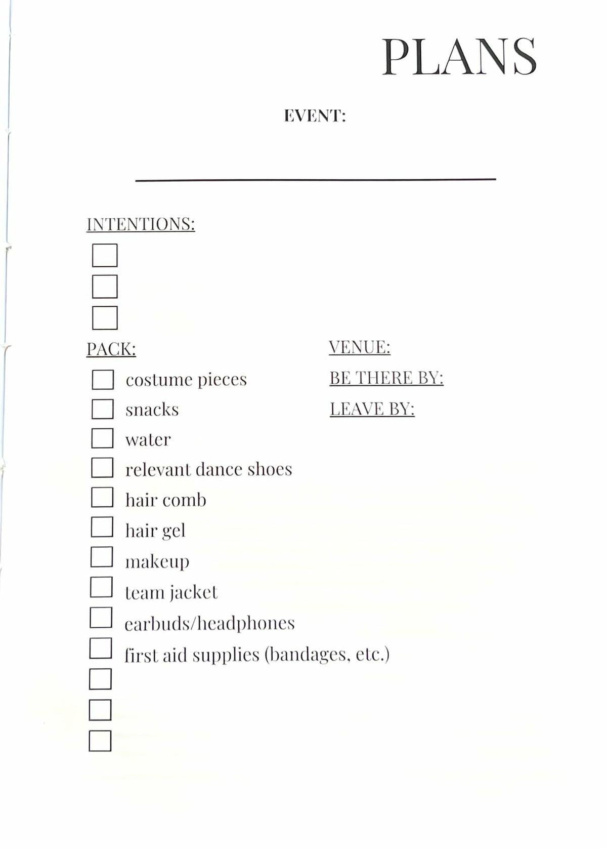 Dance Season Planner 2025-2026 A5 Midnight Motion Monthly Weekly Organizer