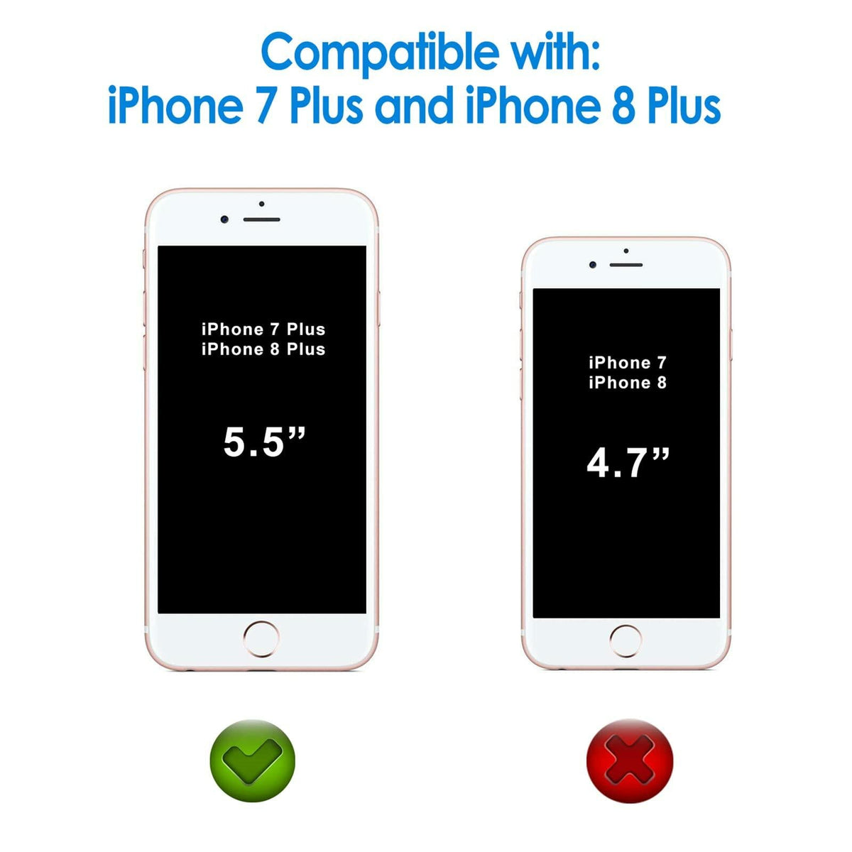 JETech Tempered Glass Screen Protector for iPhone 8 Plus 7 Plus 5.5-Inch 2-Pack