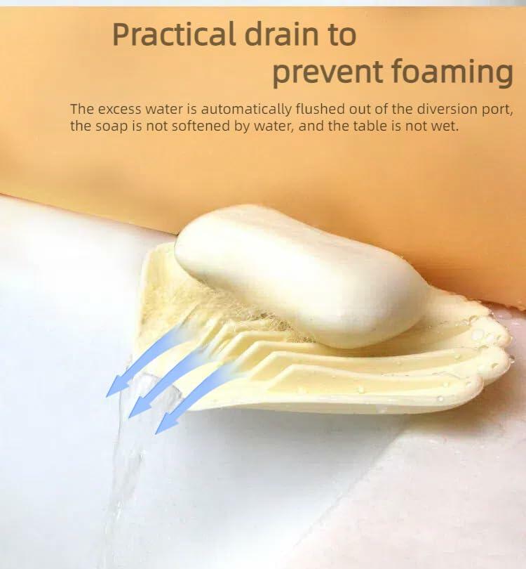 Generic YGB Silicone Self-Draining Soap Box Milky White Bathroom Holder