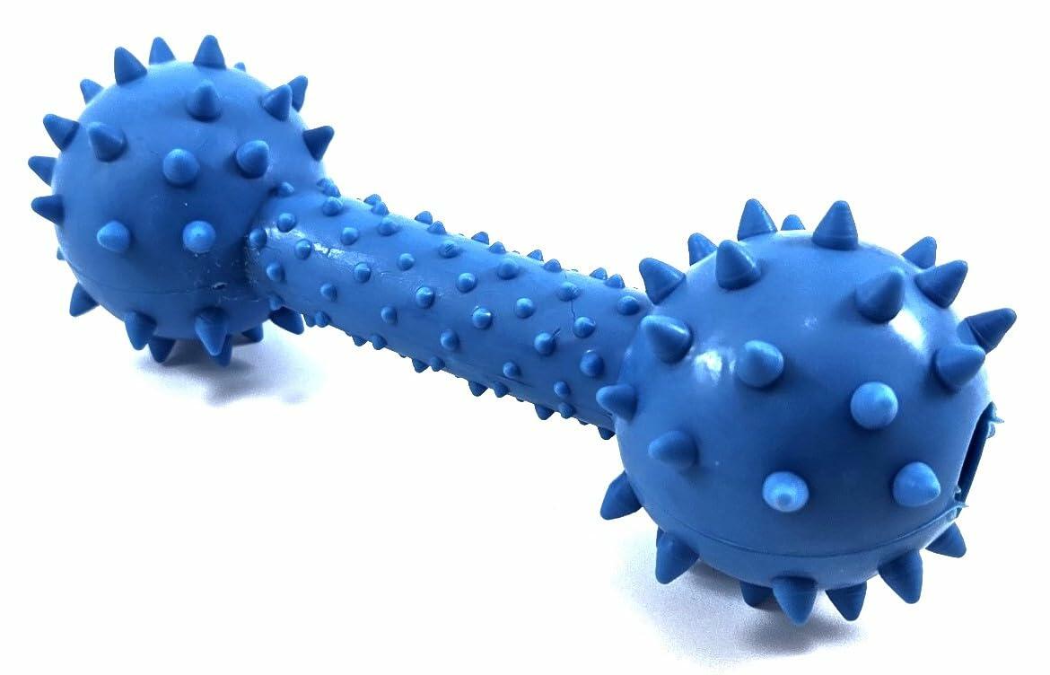 Generic Dog Chew Toy Dumbbell Durable Natural Rubber Lime Green
