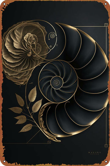 Fibonacci Golden Ratio Metal Tin Sign 8x12 Retro Wall Art Home Decor