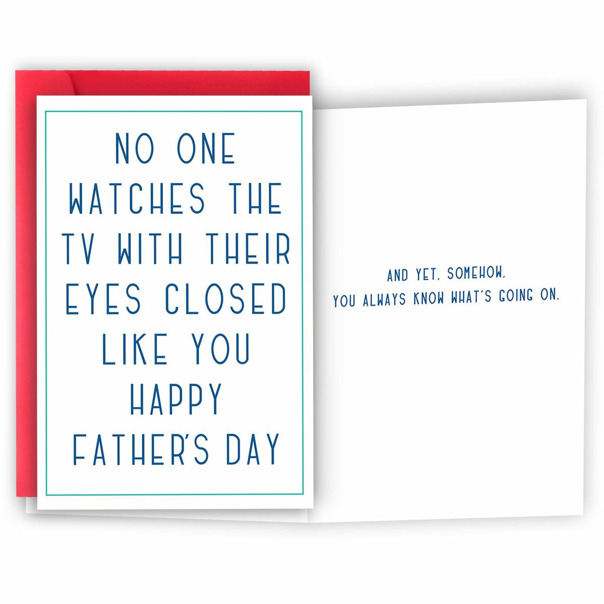 HEJOYN Father's Day Card for Dad Grandpa Husband Cute TV Joke Design