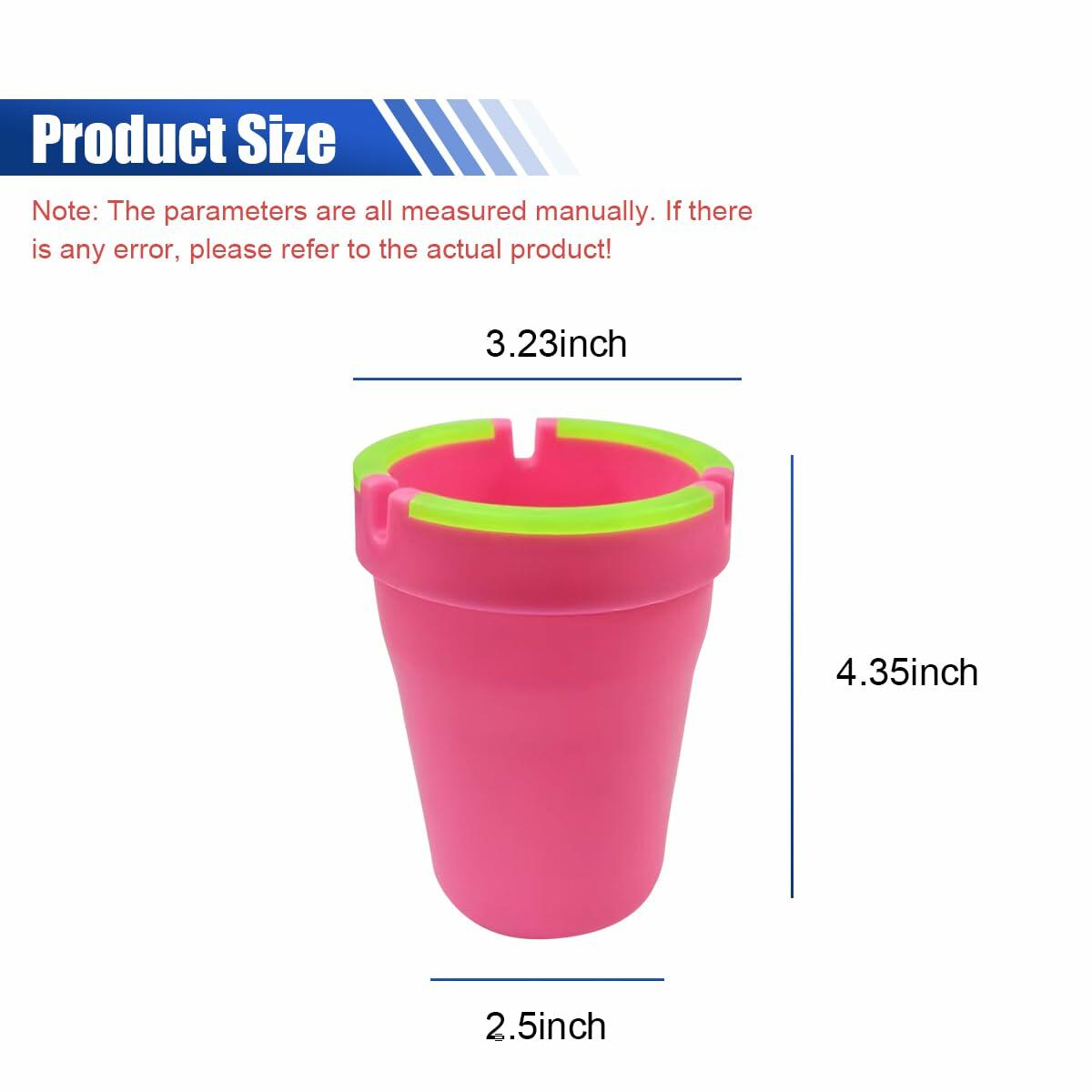 SKERJOVL 5PCS Car Glow in Dark Ashtray with Lid Portable Black