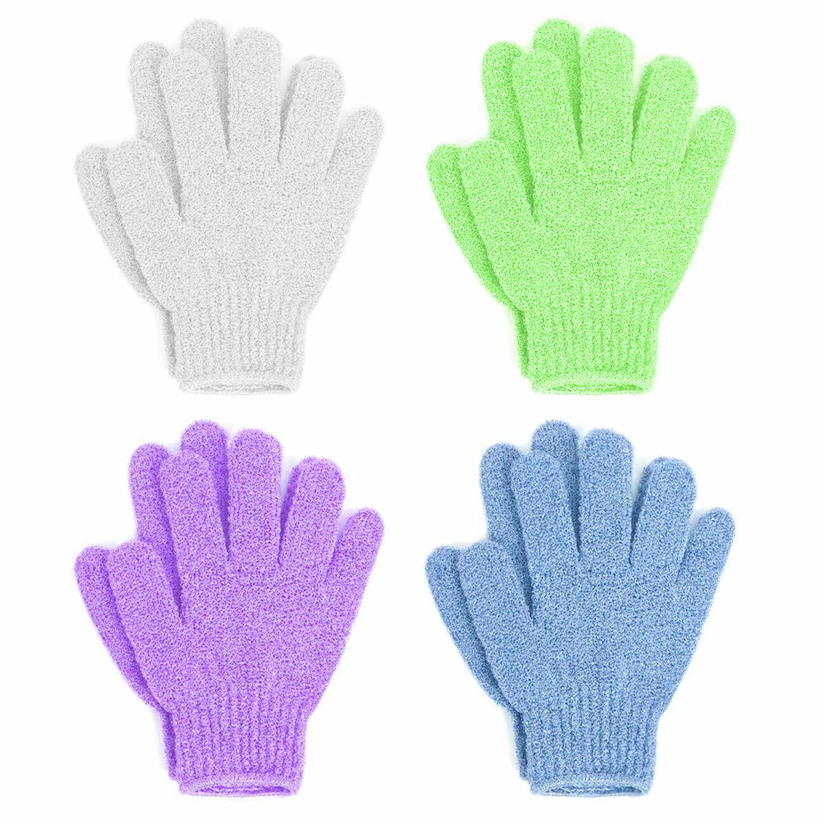 Linda Exfoliating Bath Gloves Multicolor 4 Pair Pack
