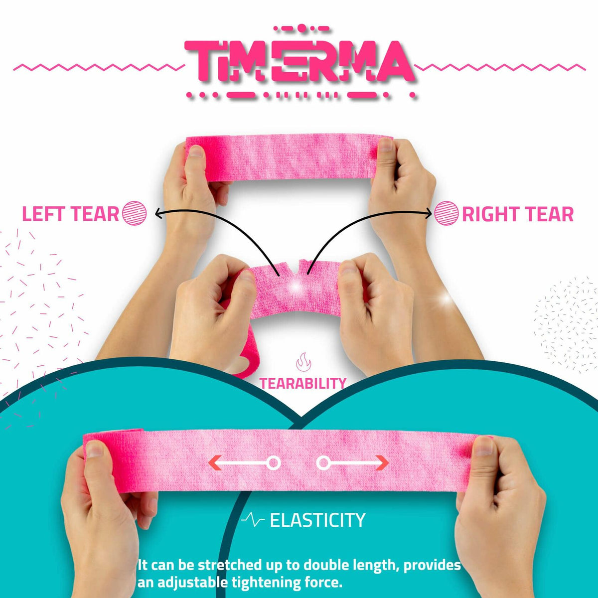 [Like New] timerma 20 Rolls Self Adhesive Bandage Wrap Elastic Breathable Pink