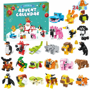Animal Building Blocks Advent Calendar 24 Pack Christmas Toys for Kids 2024