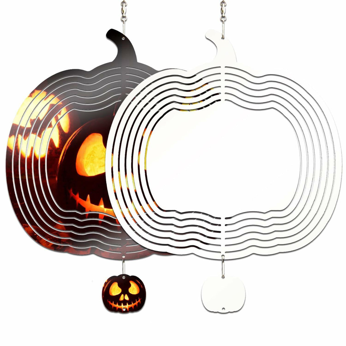 GALAXY WIND SPINNER 10" 3D Stainless Steel Round Pumpkin Garden Decor 25cm