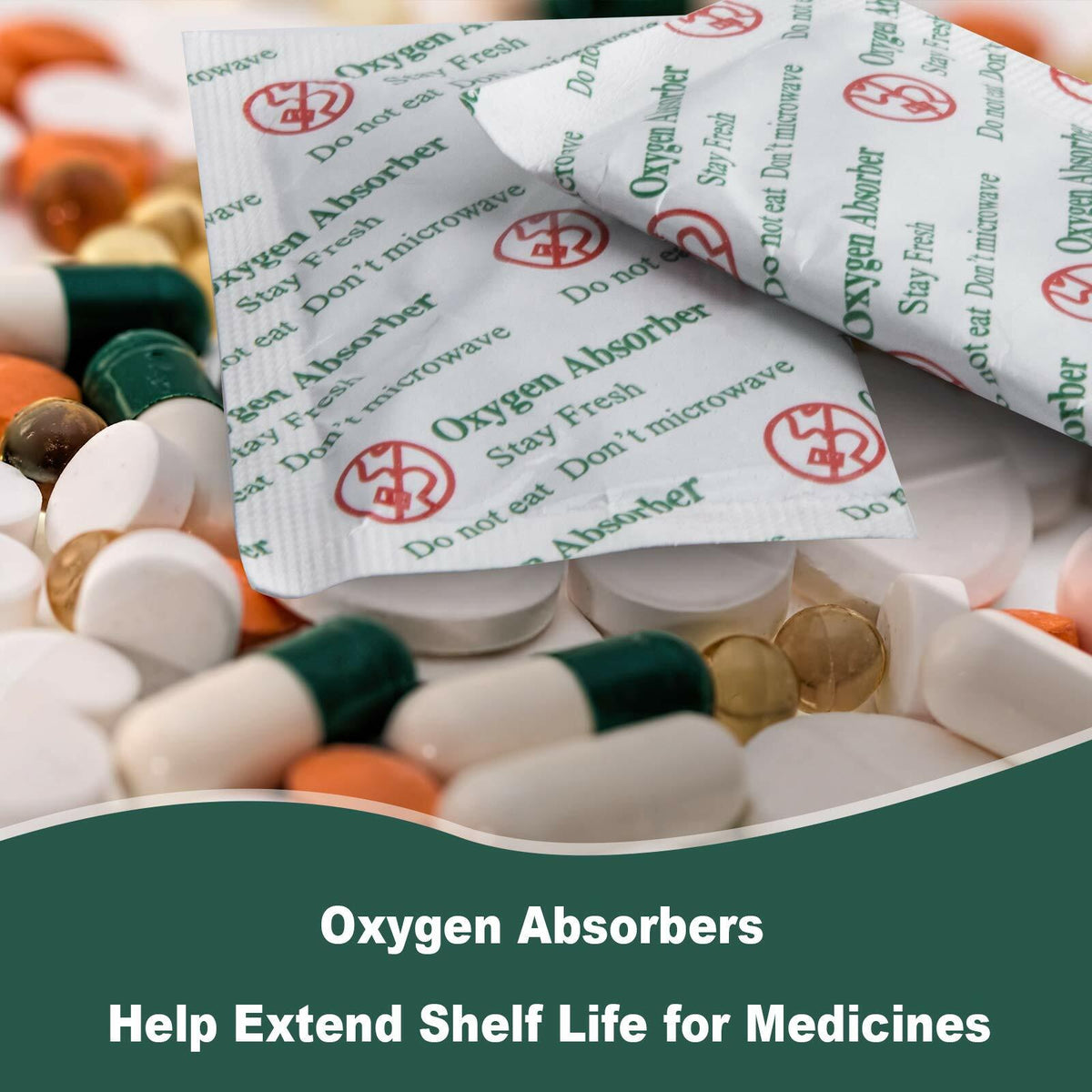 WVacFre Oxygen Absorbers 50cc Green Food Grade 200 Pack