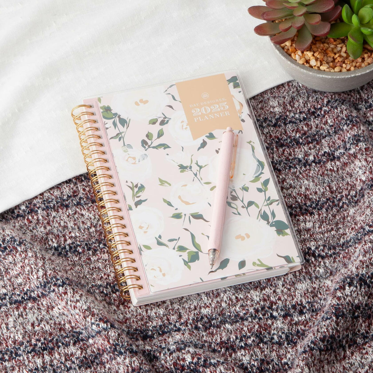 Blue Sky Day Designer Coming Up Roses Planner 2025 5x8 Safety Wirebound