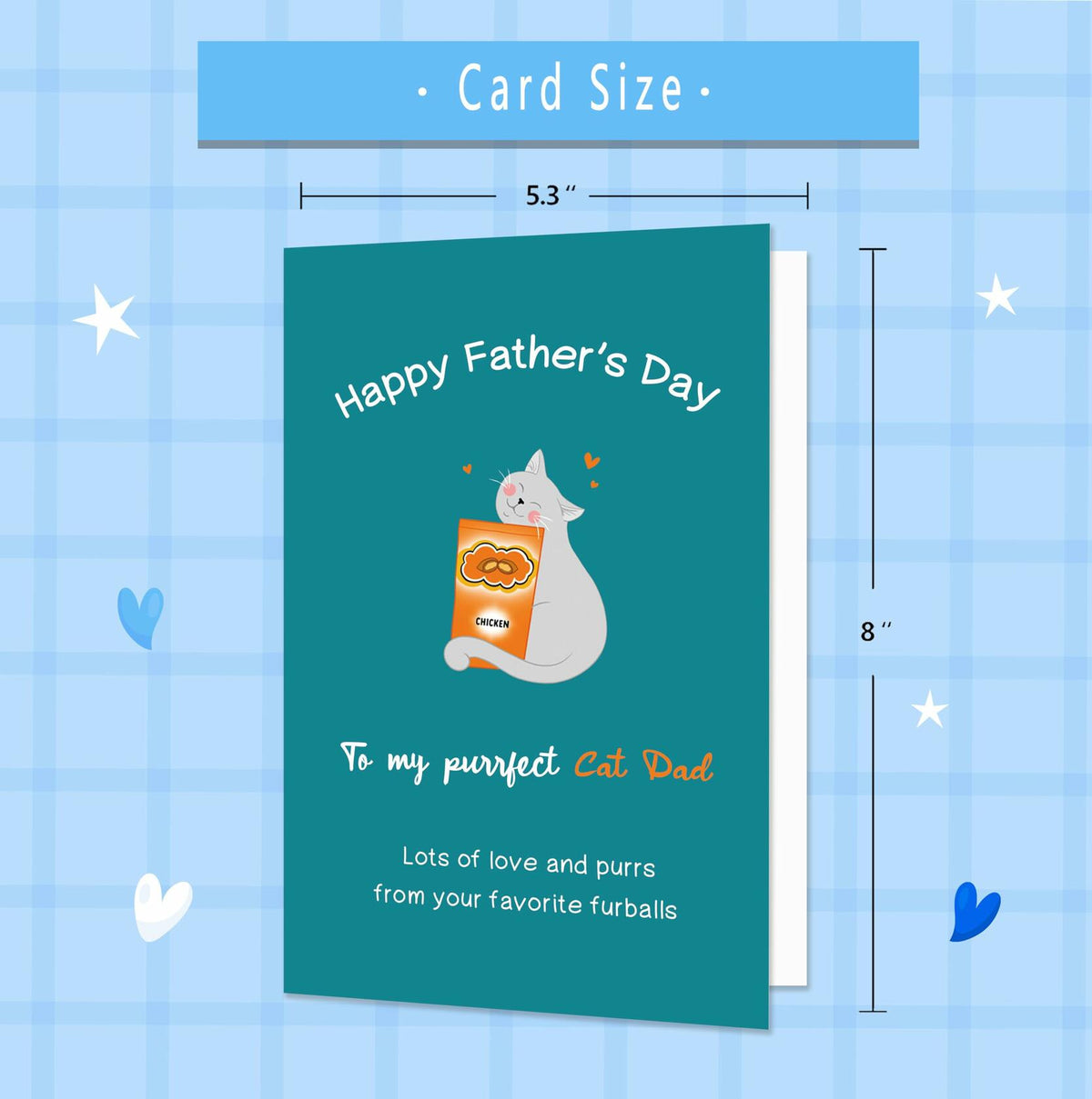 IDU Funny Fathers Day Cat Dad Card Heartfelt Gift Color ZN157