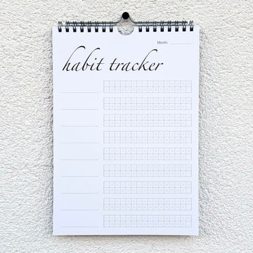CLEVER SIGNS Habit Tracker Calendar Undated 12 Month Silver Spiral 7x10 Colorful