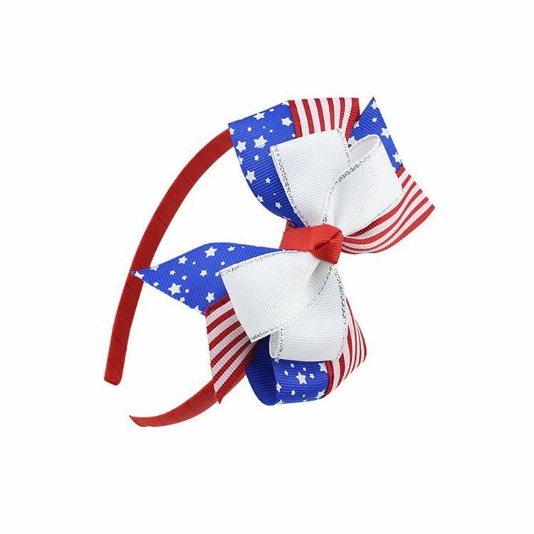 FULANSI 4th of July Headbands American Flag Star Hair Bands Blue Red