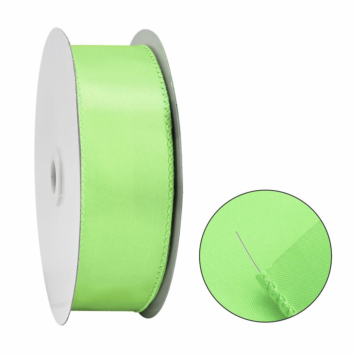 BVIEAKD Sage Green Wired Satin Ribbon 1.5in x 25yd for Crafts Decor