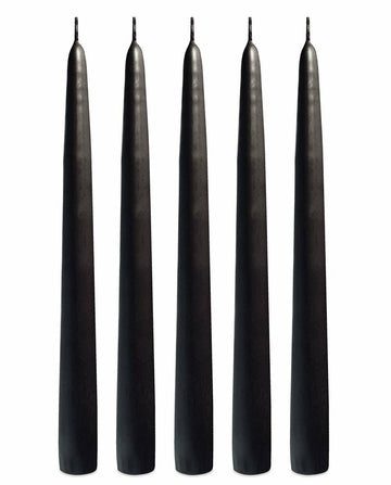 Candle Charisma Black 10 Inch Taper Candles 12 Pack Dripless Smokeless
