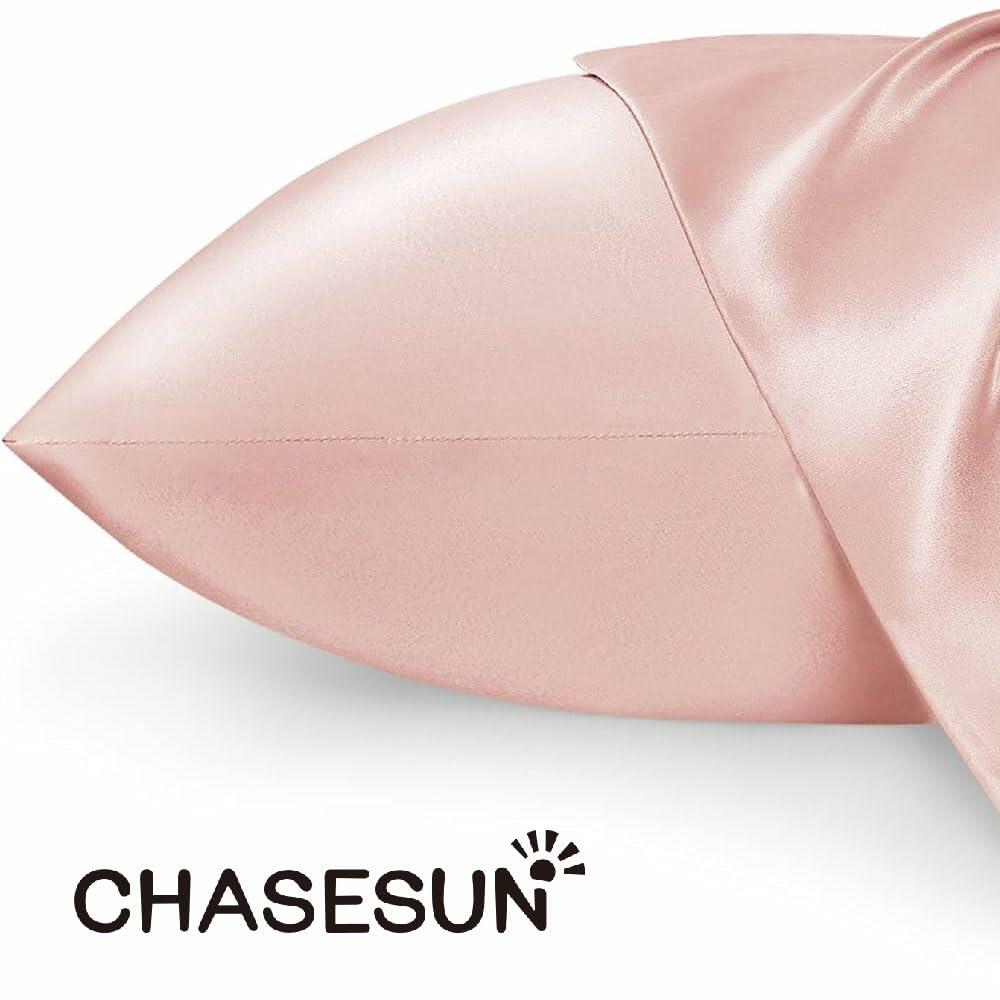 CHASESUN Silky Satin Pillowcase Envelope Closure Anti Wrinkle Champagne 29x20