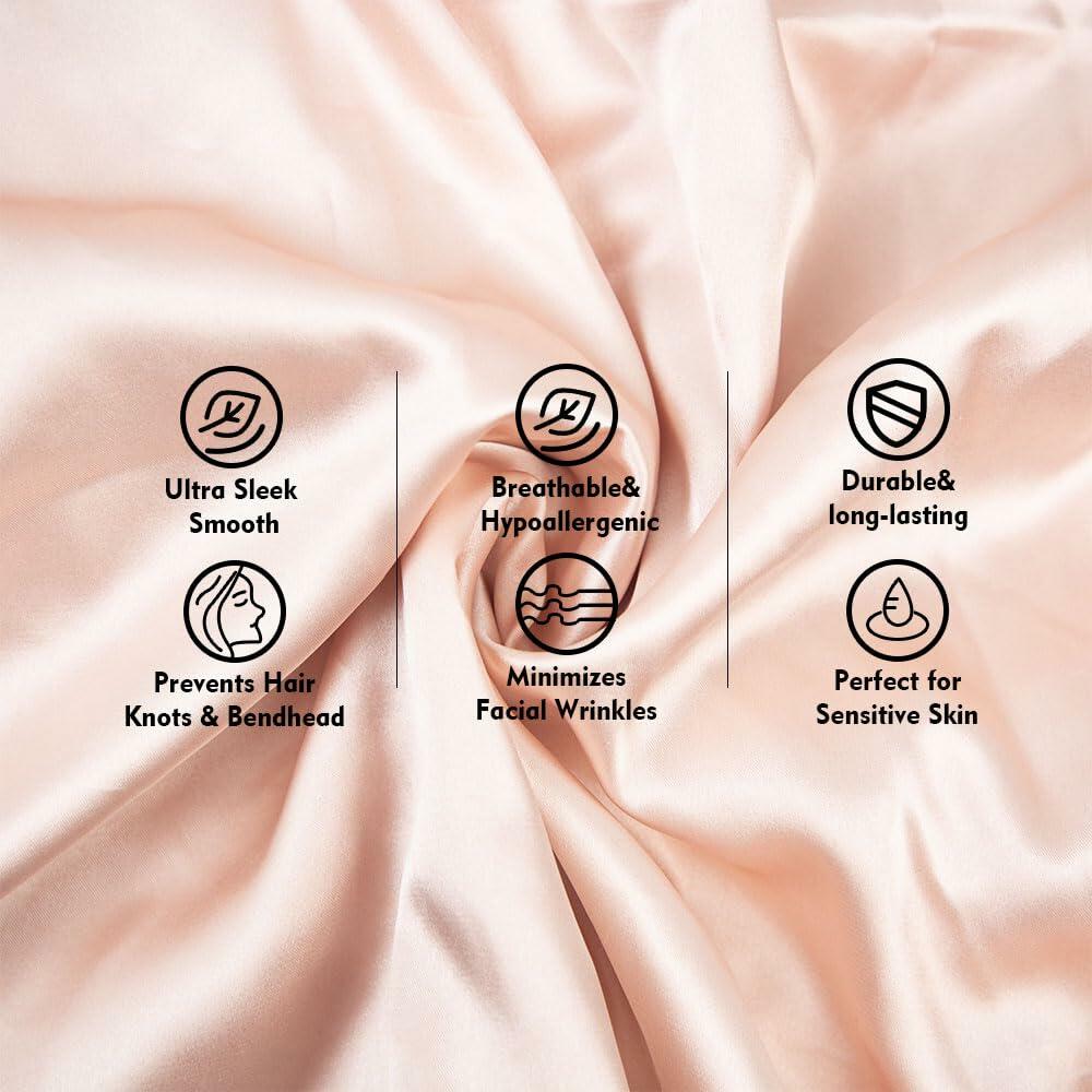 CHASESUN Silky Satin Pillowcase Envelope Closure Anti Wrinkle Champagne 29x20