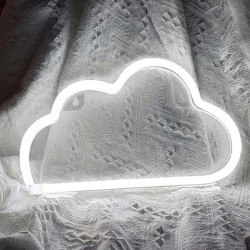 [Like New] BerniceKelly Cloud Neon Signs LED Wall Decor Battery USB Powered White