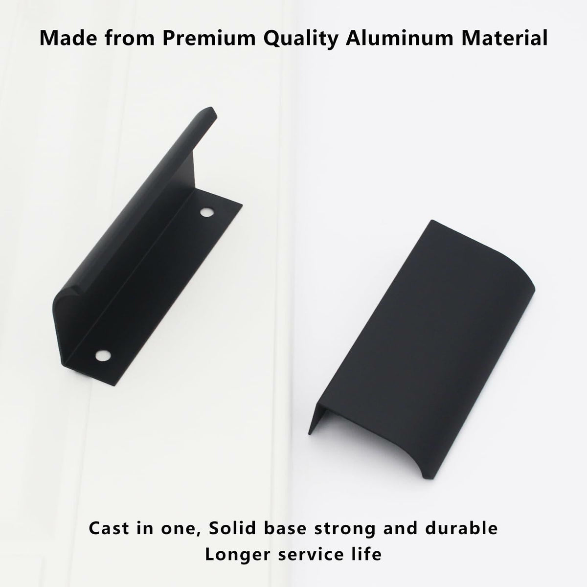 HANIHUA 10 Pcs Black Finger Pulls Drawer Handles 3.15in Aluminum