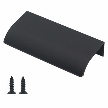 HANIHUA 10 Pcs Black Finger Pulls Drawer Handles 3.15in Aluminum