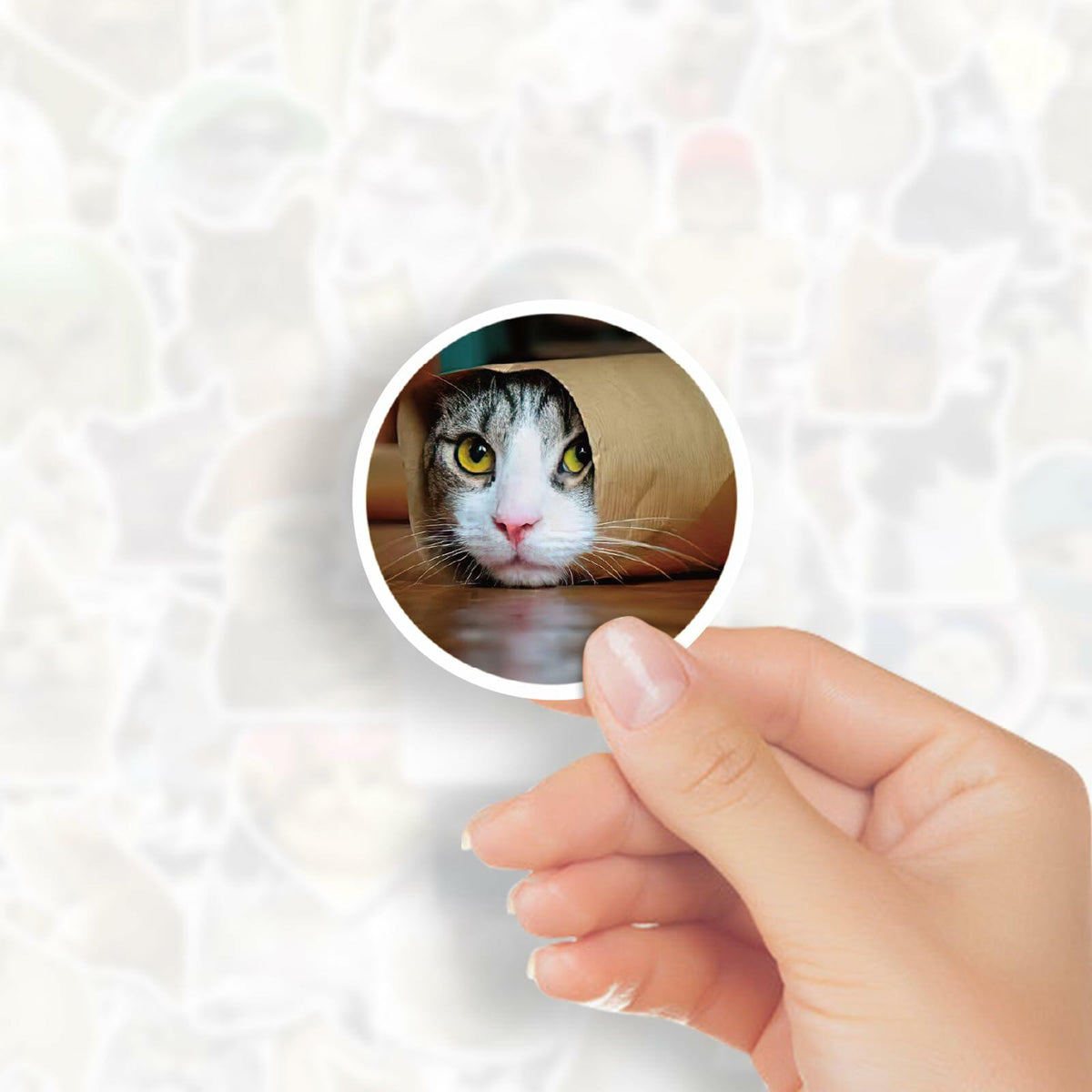 GizmoBox 100pcs Cute Cat Meme Stickers Waterproof Vinyl Decals for Laptop Kids