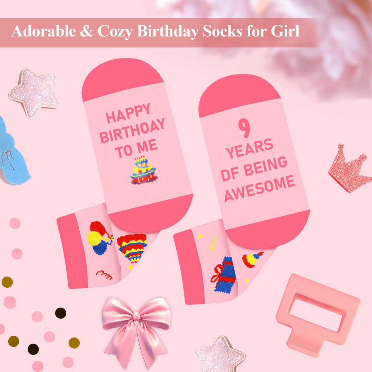 FUVLIFE 7 Year Old Girl Birthday Gifts Glass Decorations Theme 7 Size M 7