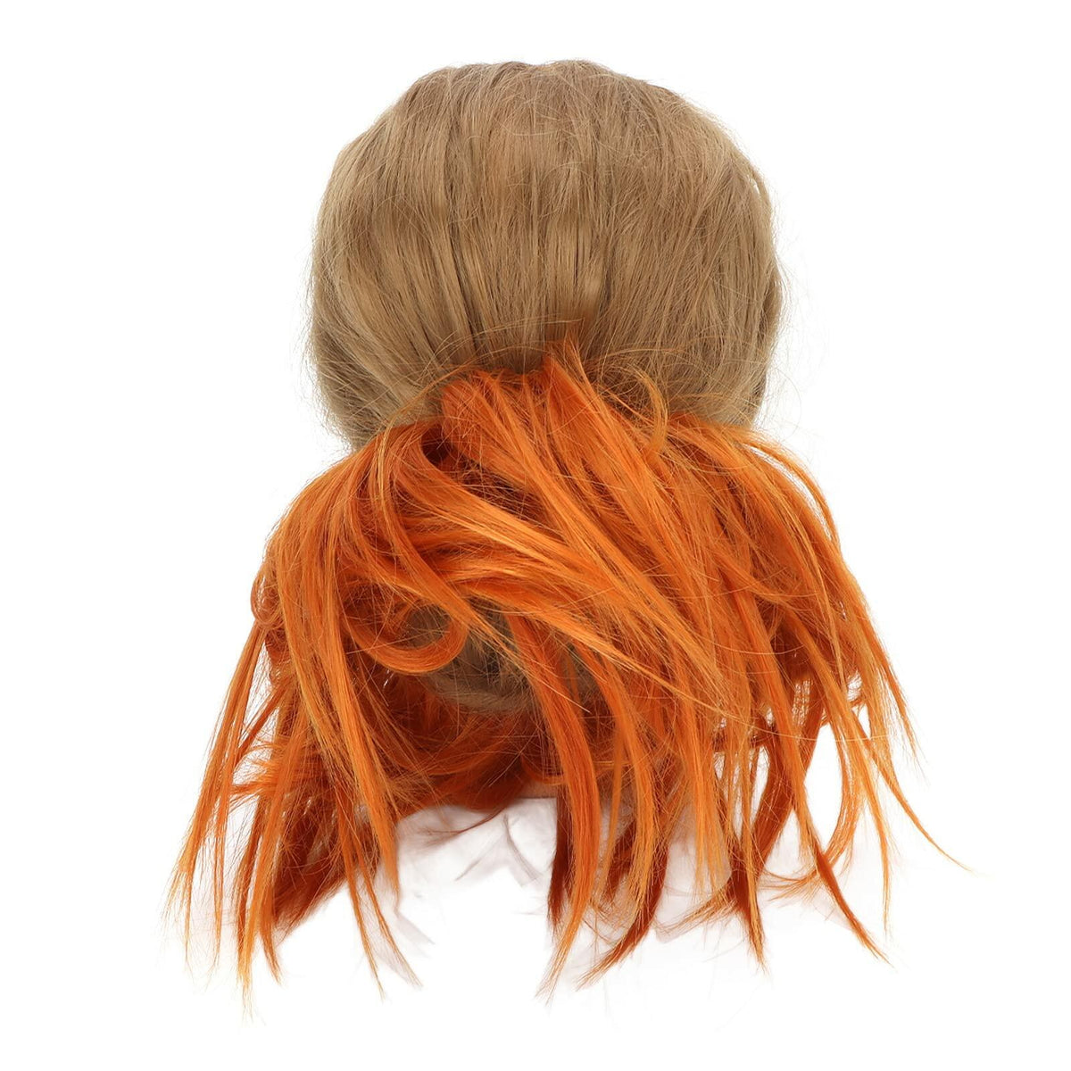 Sonew Messy Bun Hair Piece Ponytail Tousled Updo Soft High Elastic Orange