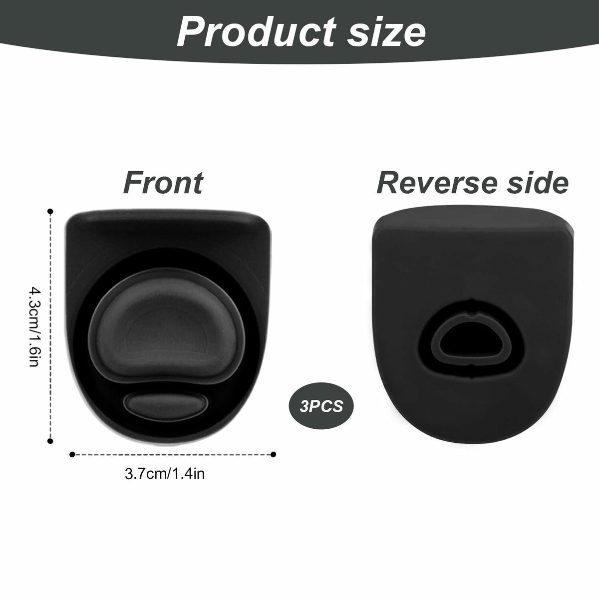 PEUTIER 3pcs Black Stopper for Owala FreeSip Bottle Lid Seal Silicone Plug