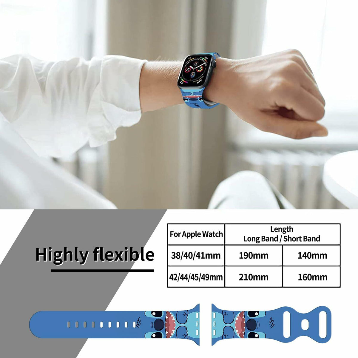 GSDUGYBG Silicone Watch Band Waterproof Sports Replacement Blue Size 42mm