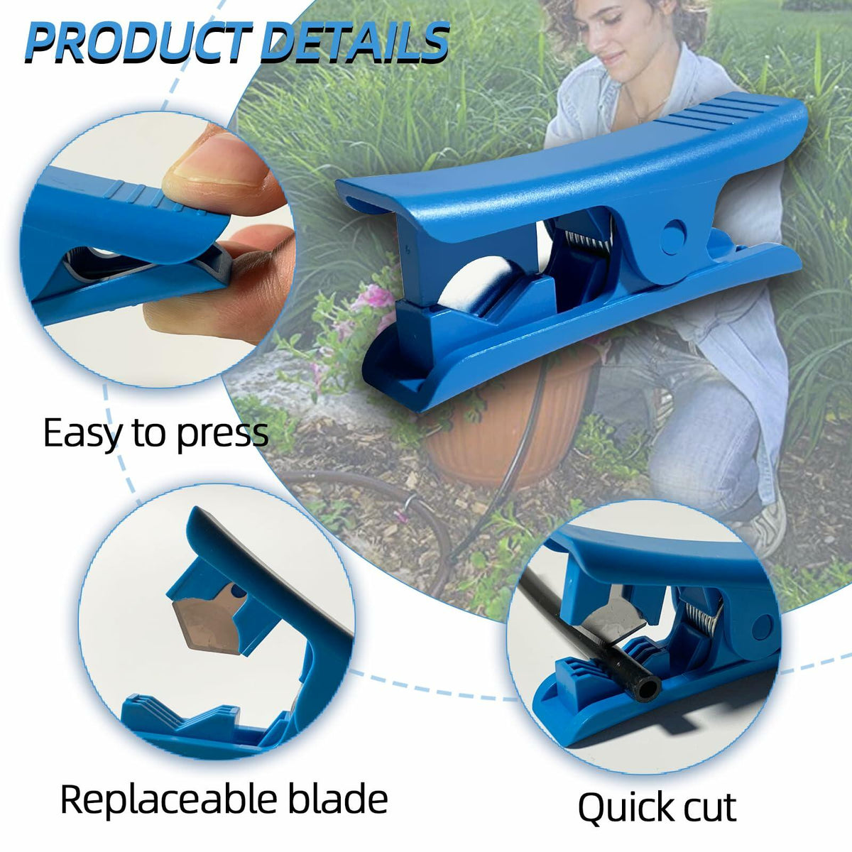 Spalolen Plastic Tubing Cutter Tool Hose Pipe Cutter for Nylon PVC 3/8" OD