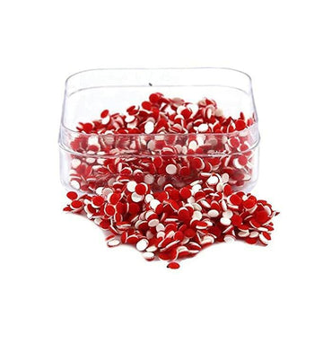 Qtron Velvet Dot Bindi Stickers Medium Red Round Adhesive Body Jewelry