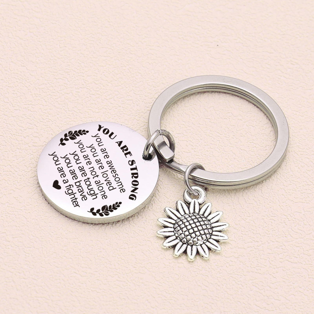 ASANHAO Get Well Soon Keychain Cancer Survivor Support Gift 1.18″