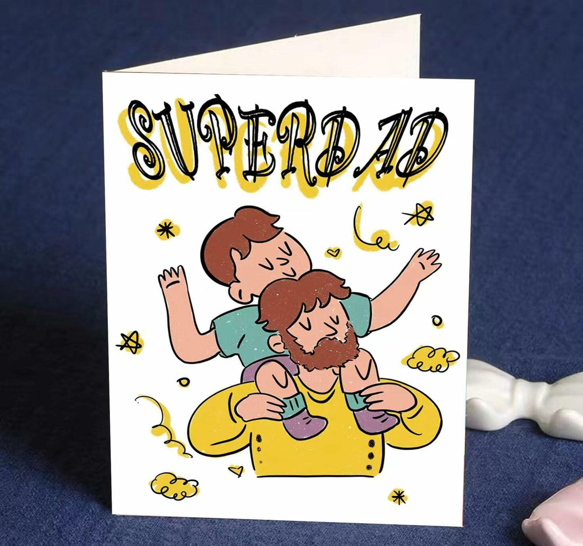 LuckymyliXY Father's Day Greeting Card Father's Love Leaning on Shoulder