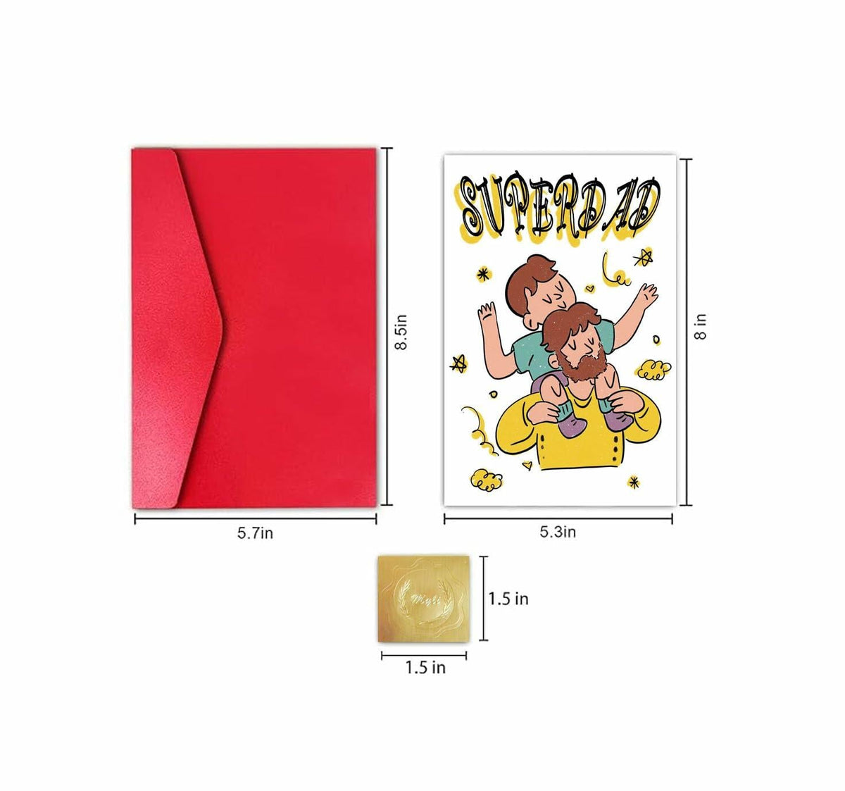 LuckymyliXY Father's Day Greeting Card Father's Love Leaning on Shoulder