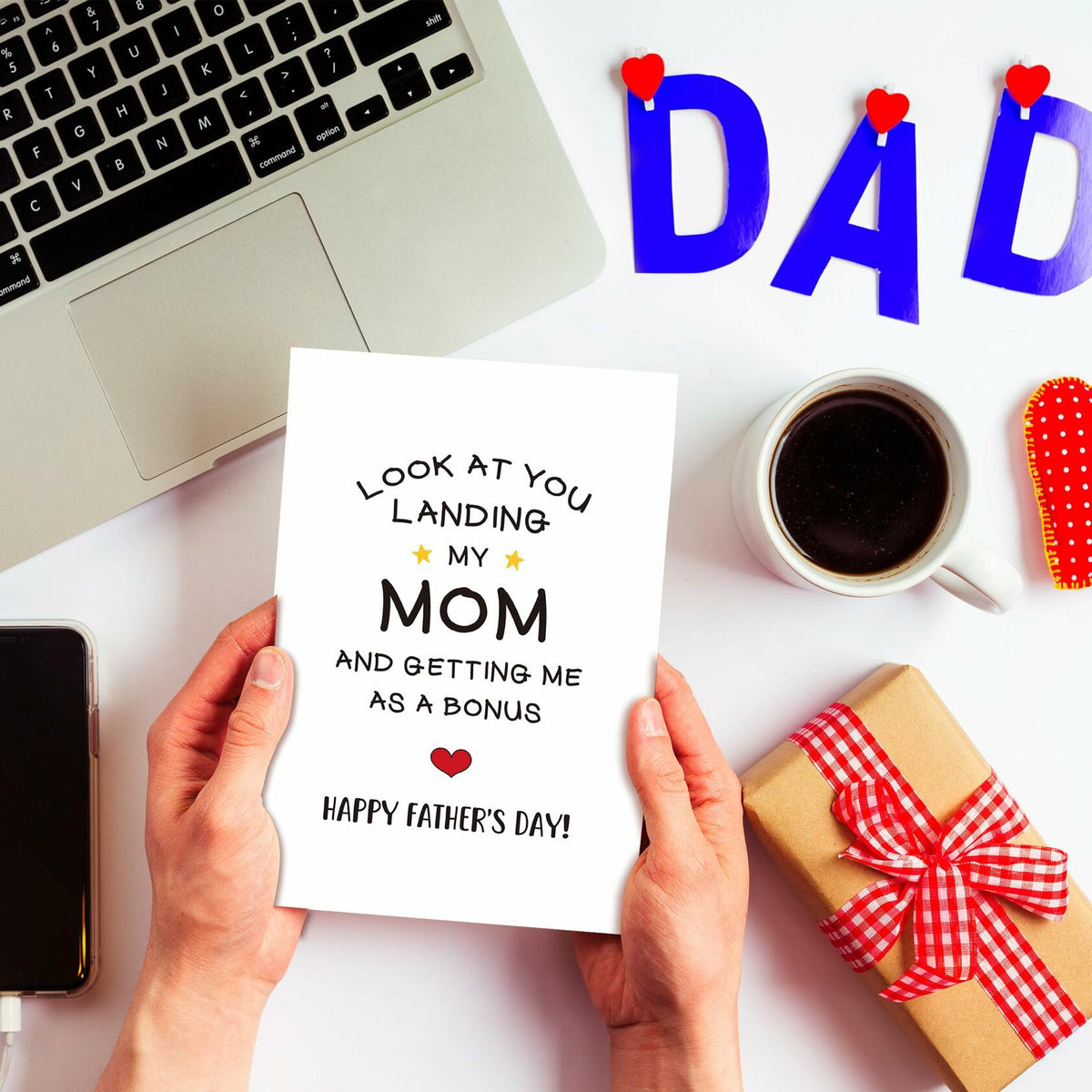 Heyshoo Funny Stepdad Father's Day Card Humor Bonus Dad Gift