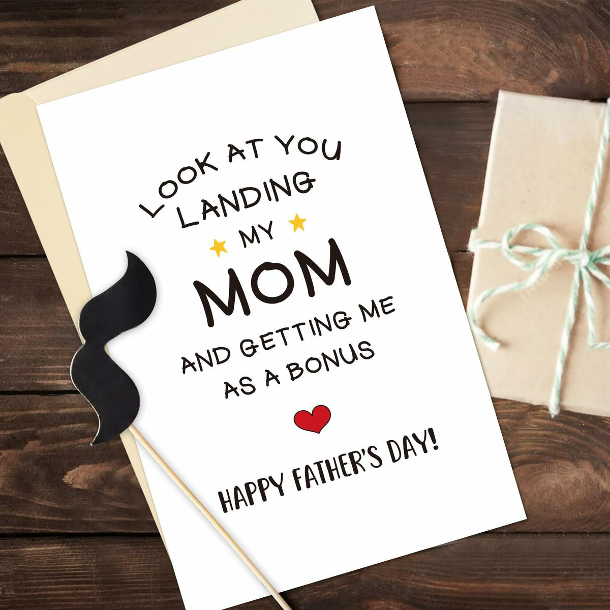Heyshoo Funny Stepdad Father's Day Card Humor Bonus Dad Gift