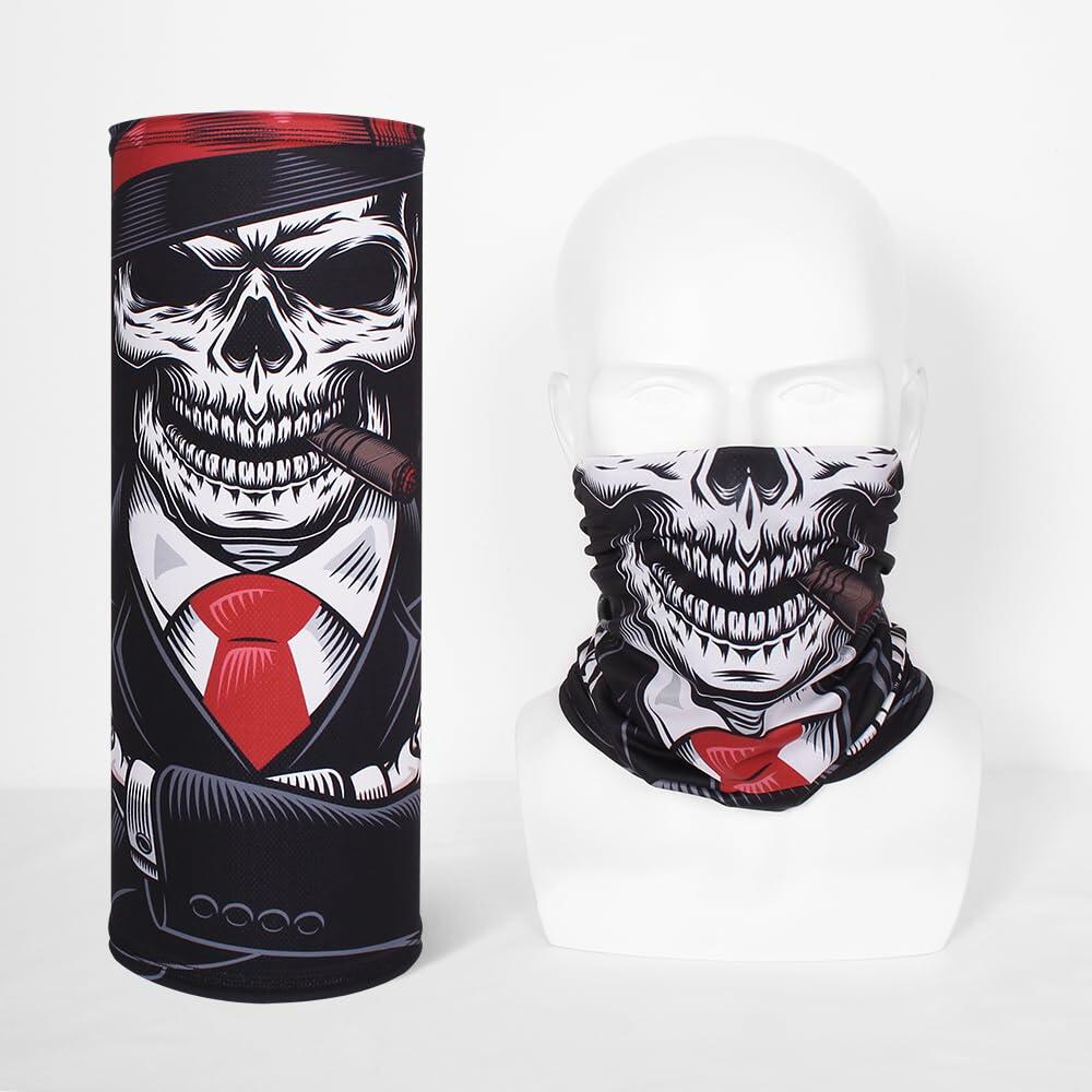 CycleZT Skull Neck Gaiter Mask Motorcycle Riding Fishing Cigar Skull One Size
