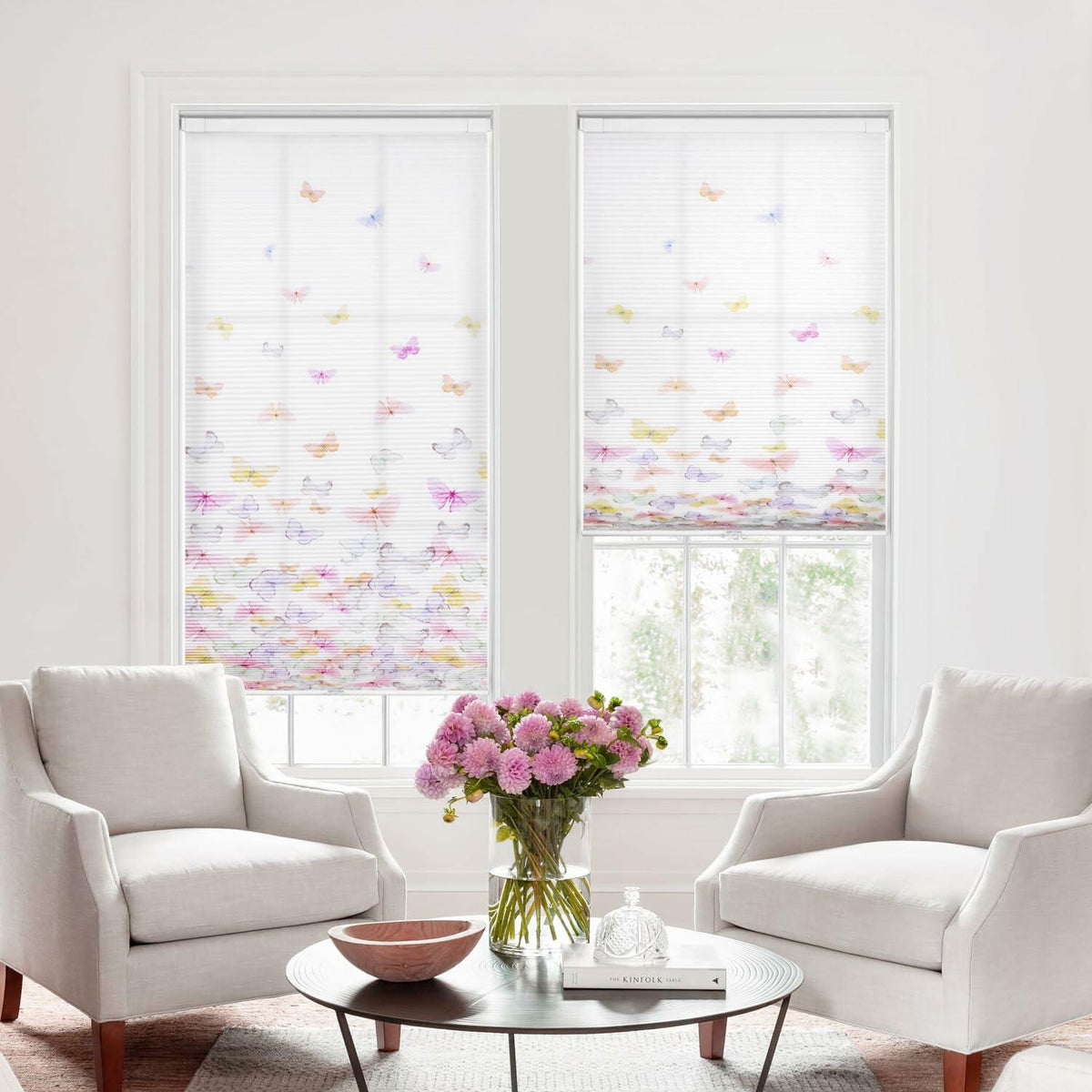 LazBlinds Cordless Cellular Shades Honeycomb 40x64 Colorful Butterflies
