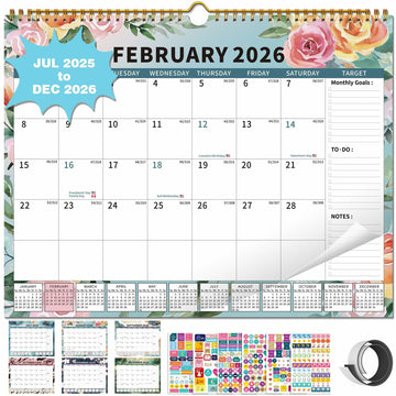 EYROZILL 2025-2026 Wall Calendar 17x22 Large Monthly Vertical 18 Month