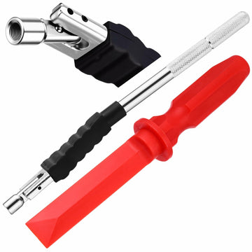 Tallew 2 Pcs Tire Valve Stem Puller & Scraper Tool Set with Rubber Boot