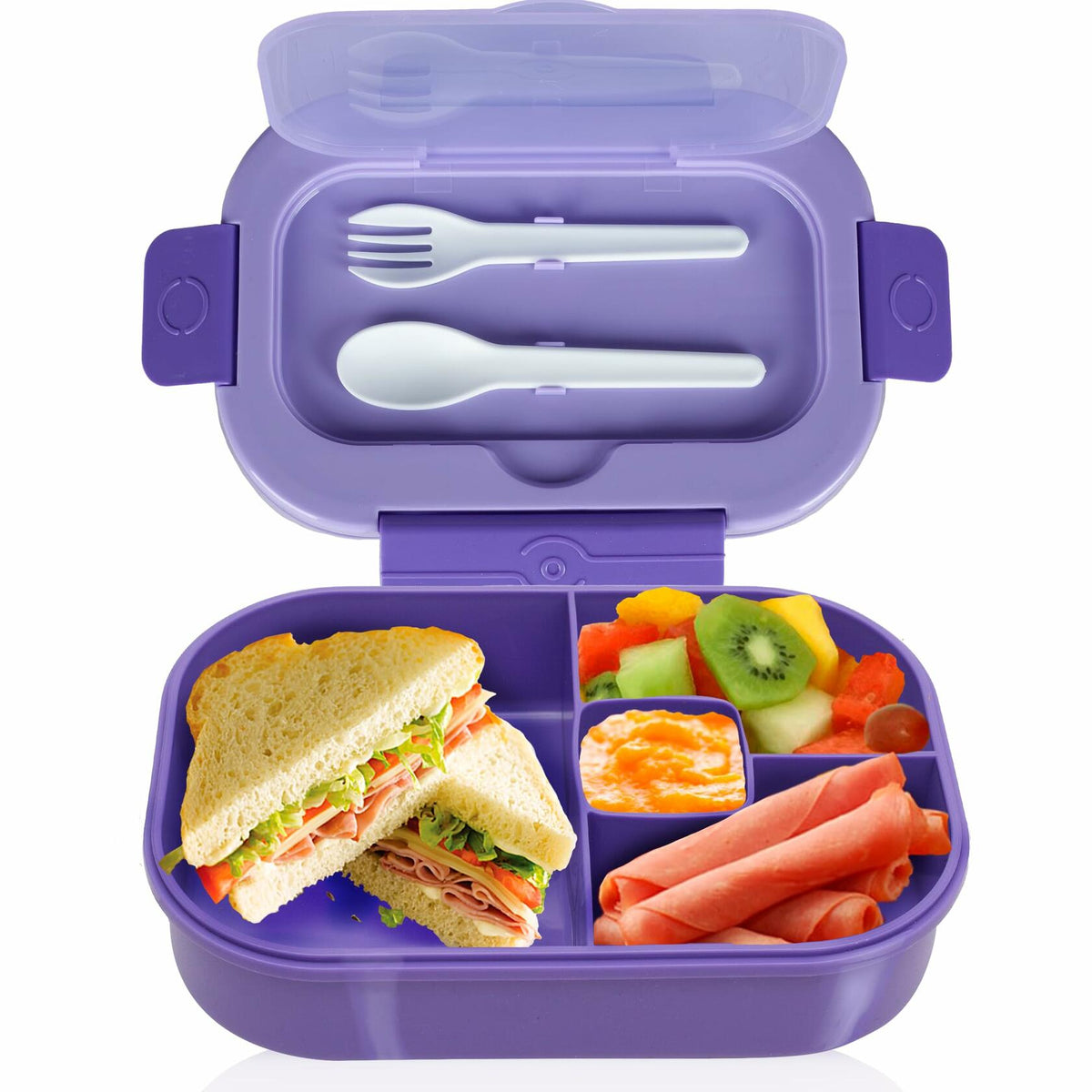 Generic DifaBella Kids Lunch Box 4 Compartments BPA-Free Purple 8.66x5.9x2.7