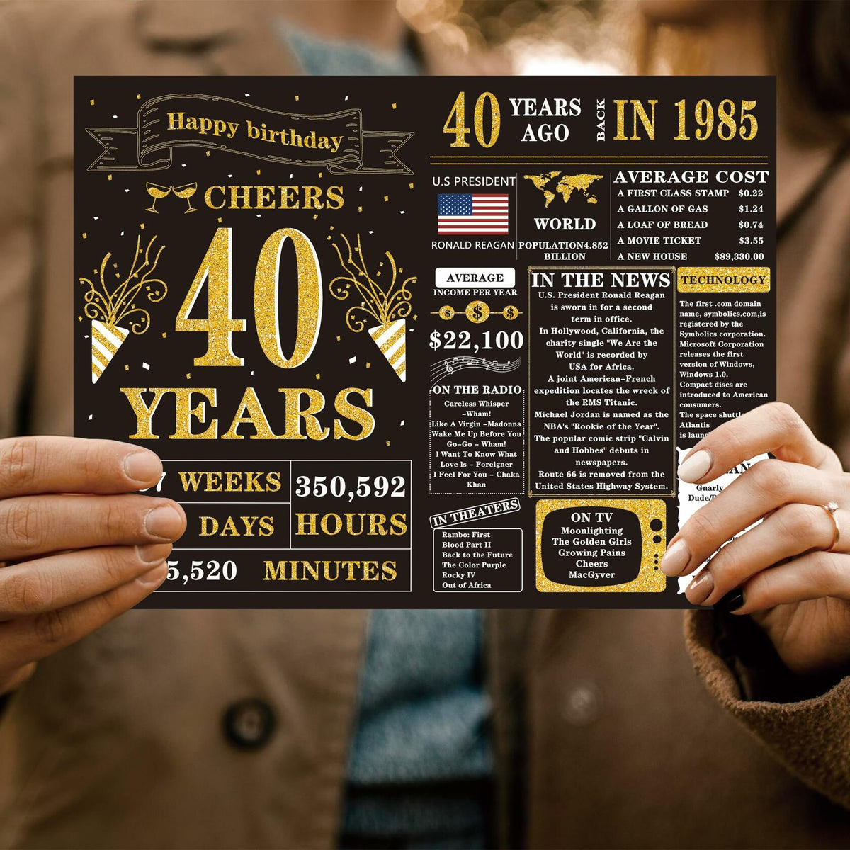 Detuca 40th Birthday Card Funny Gifts Decorations for Men Women DTK-62