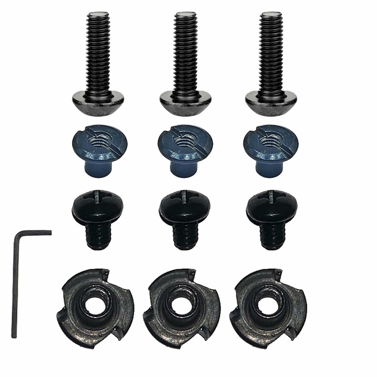 WGLILO #8-32 Three-Claw T-Nut Zinc Hexagon Socket Cross Screw