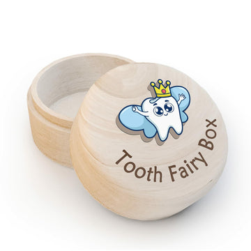 Azbuk Tooth Fairy Box Wooden Wings 3D Tooth Storage Kids Boys Girls Color 004