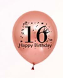 Generic Party Store Plus 16th Birthday Balloons 15pc 12in Rose Gold Confetti